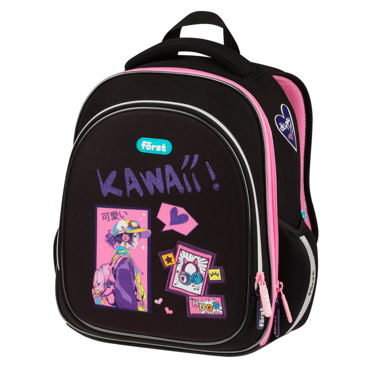 Ранец F?rst F-Light "Kawaii" 36*27*15см, 2 отделения, 2 кармана, анатомическая спинка, 379047