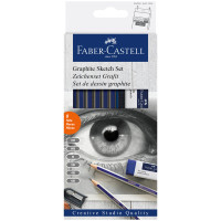 Набор карандашей ч/г Faber-Castell "Goldfaber Sketch", 6шт.+ластик+точилка, 2H-6B, заточен., карт. уп., европодвес, 285934 Набор карандашей ч/г Faber-Castell "Goldfaber Sketch", 6шт.+ластик+точилка, 2H-6B, заточен., карт. уп., европодвес, 285934