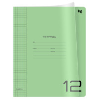 Тетрадь 12л., клетка BG "UniTone. Green", пластиковая прозрачная обложка, 40 штук, 379113